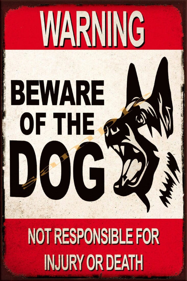 BEWARE INJURY RESPONSIBLE Retro/ Vintage Tin Metal Sign Man Cave, Wall Home Décor, Shed-Garage, and Bar