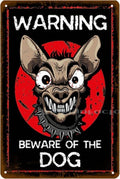 WARNING-BEWARE OF DOG Rustic Retro/Vintage Home Garage Wall Café Resto or Bar Tin Metal Sign