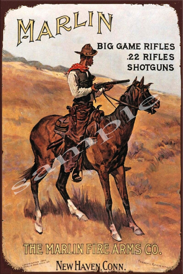BIG GAME RIFLES Retro/ Vintage Wall Home Décor, Shed-Garage and Bar Tin Metal Sign