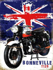 BONNEVILLE 120 MOTORCYCLE Retro/Vintage Metal Plaque Sign Style Man Cave Garage