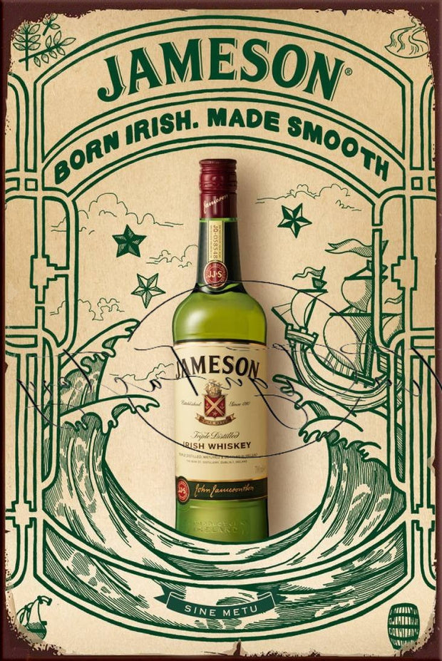 BORN IRISH Retro/ Vintage Tin Metal Sign, Wall Art Home Décor, Shed-Garage, and Bar
