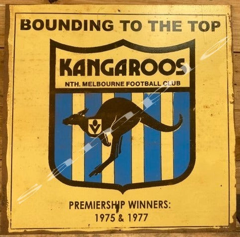 BOUNDING TO TOP NTH Melbourne Football Club Metal Sign 40x 40 cm