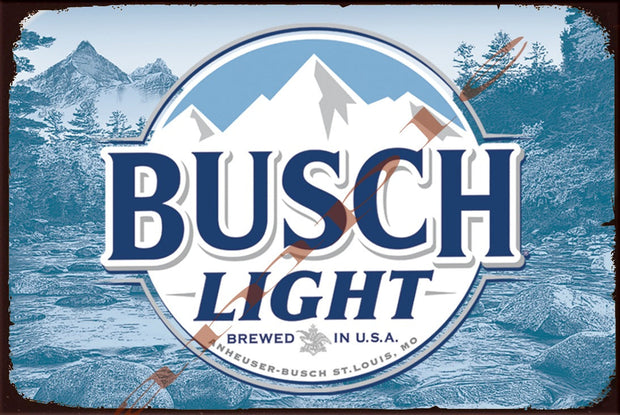 BUSCH LIGHT Retro/ Vintage Wall Home Décor, Shed-Garage and Bar Tin Metal Sign