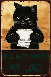 BUTT NAPKINS MY LORD Vintage Retro Rustic Wall Décor Plaques Man Cave Metal Sign
