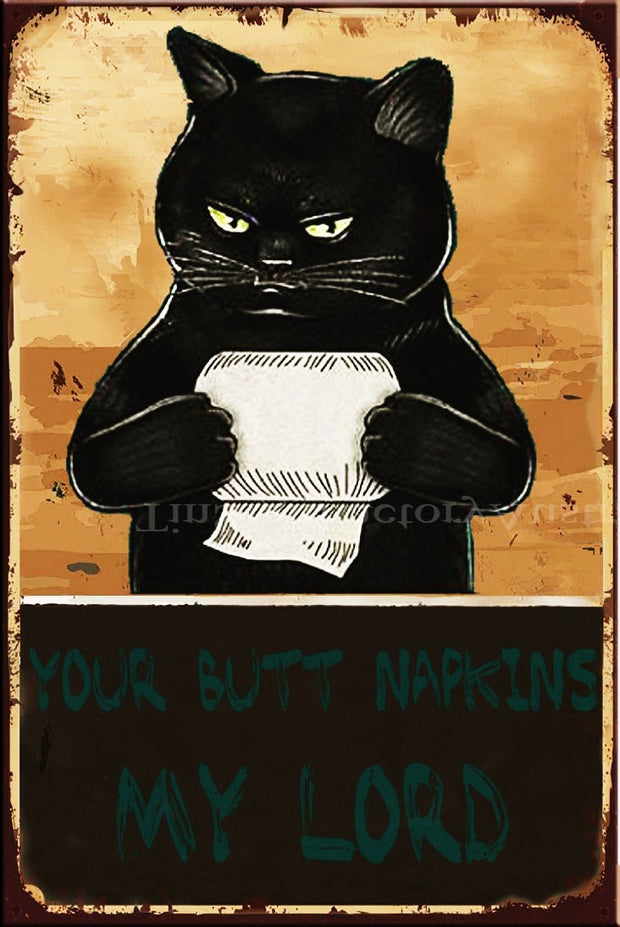 BUTT NAPKINS MY LORD Vintage Retro Rustic Wall Décor Plaques Man Cave Metal Sign