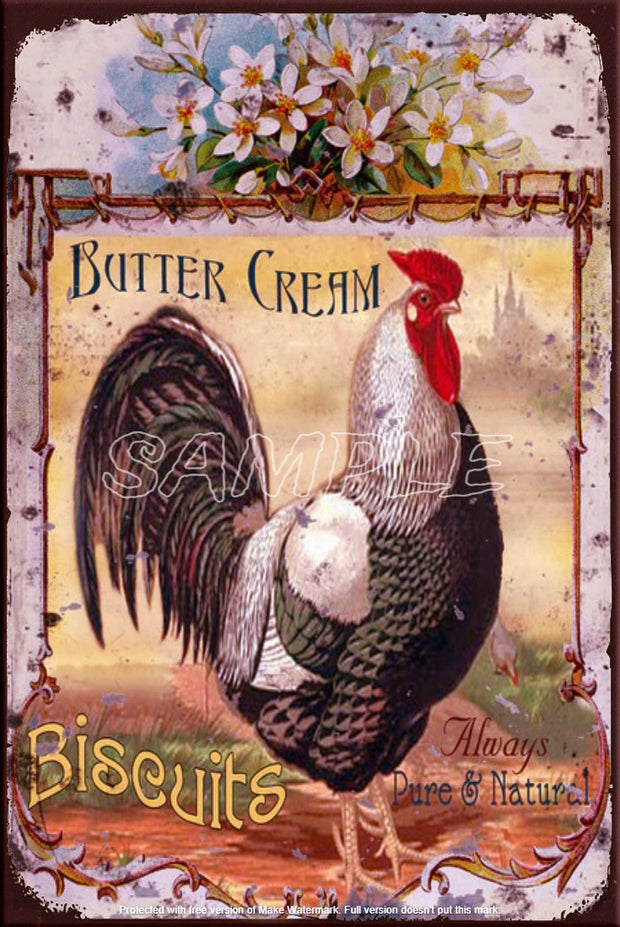 BUTTER CREAM Retro/ Vintage Tin Metal Sign Man Cave, Wall Home Décor, Shed-Garage, and Bar