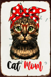 CAT MOM Rustic Look Vintage Shed-Garage and Bar Man Cave Tin Metal Sign