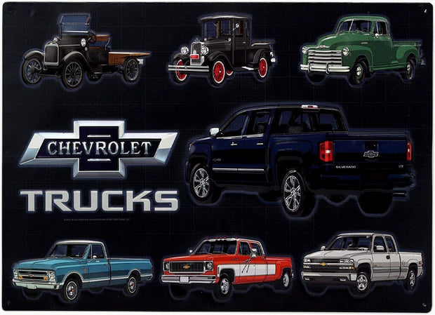 OPEN ROAD CHEVROLET TRUCKS Retro/ Vintage Tin Metal Sign Man Cave, Wall Home Decor, Shed-Garage, and Bar