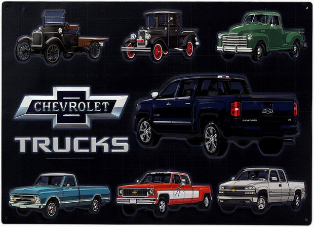OPEN ROAD CHEVROLET TRUCKS Retro/ Vintage Tin Metal Sign Man Cave, Wall Home Decor, Shed-Garage, and Bar
