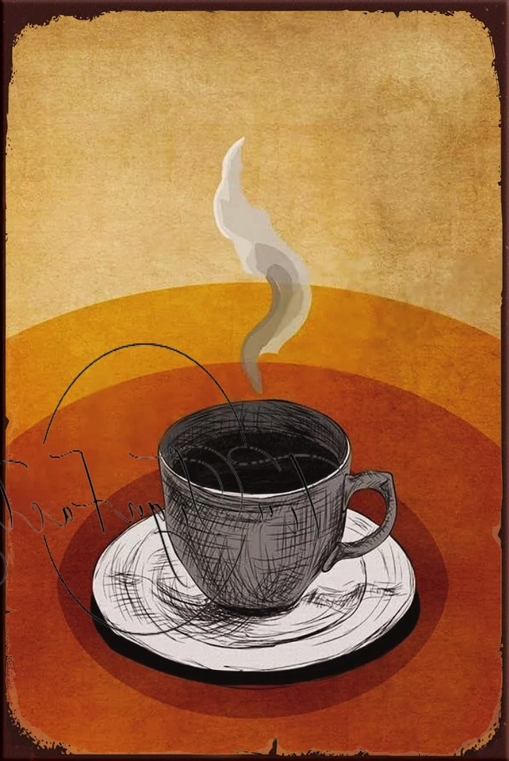 COFFEE ART Retro/ Vintage Tin Metal Sign Man Cave, Wall Home Décor, Shed-Garage, and Bar