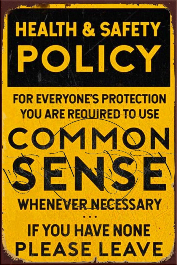 COMMON SENSE Retro/ Vintage Tin Metal Sign Humour, Wall Home Décor, Shed-Garage, and Bar