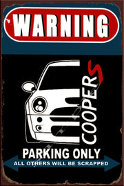 COOPER-S ONLY Retro/ Vintage Wall Home Décor, Shed-Garage and Bar Tin Metal Sign