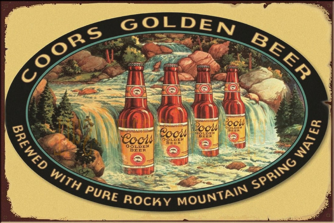COORS BREWED Vintage Retro Rustic Garage Wall Man Cave Metal Sign