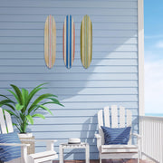 3 Pieces Surfboard Style Wood Wall Decor Vintage Plaque Sign Tropical Hawaiian Summer Tiki Bar for Bedroom Living Room Dinning (Stripe)