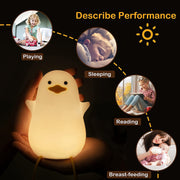 Cute Duck Night Light,Breast-Feeding Light for Woman Mother, Soft Silicone Lamp for Kids Teen Girls Boys Decor for Bedroom Bathroom Christmas Birthday Gifts for Children Child