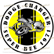 DODGE CHARGER Retro/ Vintage Round Metal Sign Man Cave, Wall Home Décor, Shed-Garage, and Bar