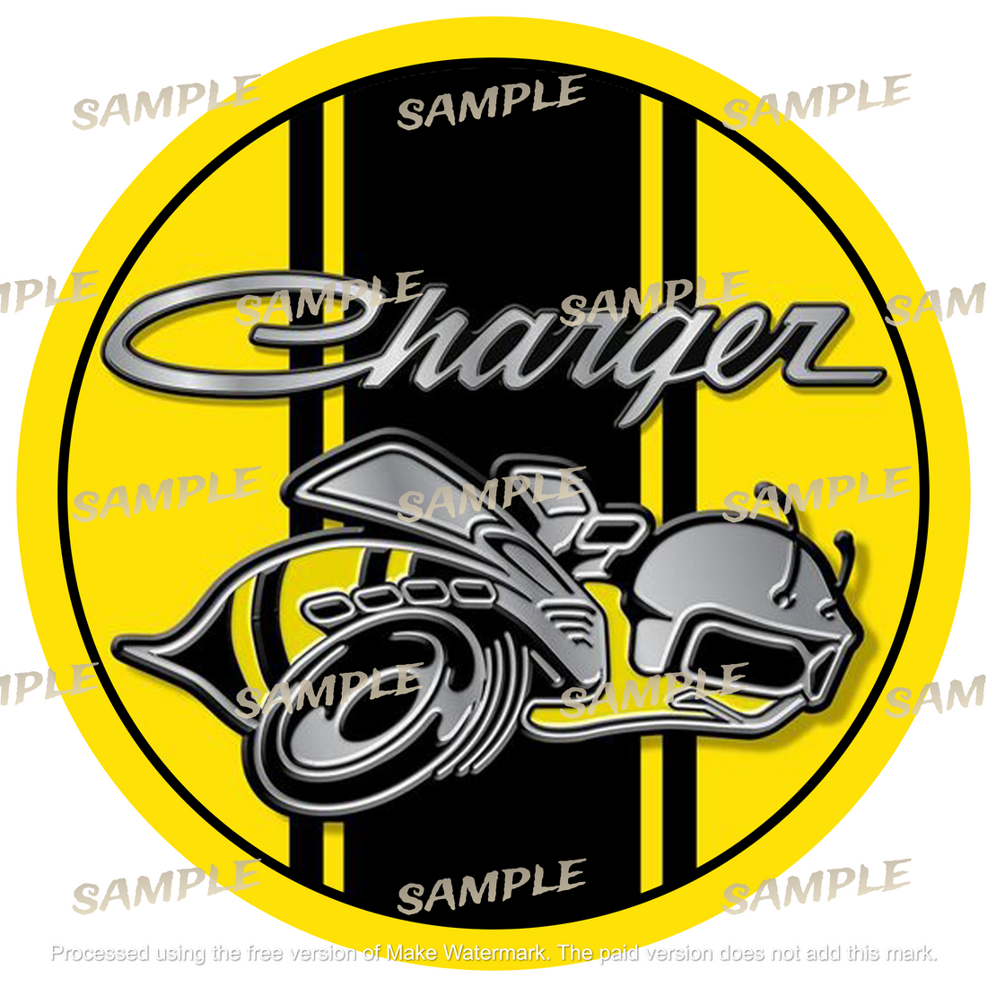 DODGE CHARGER 3 Retro/ Vintage Round Metal Sign Man Cave, Wall Home Décor, Shed-Garage, and Bar
