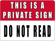 THIS IS A PRIVATE SIGN Retro/Vintage Metal Plaque Sign Style Man Cave Garage Work Office