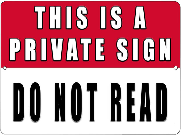 THIS IS A PRIVATE SIGN Retro/Vintage Metal Plaque Sign Style Man Cave Garage Work Office