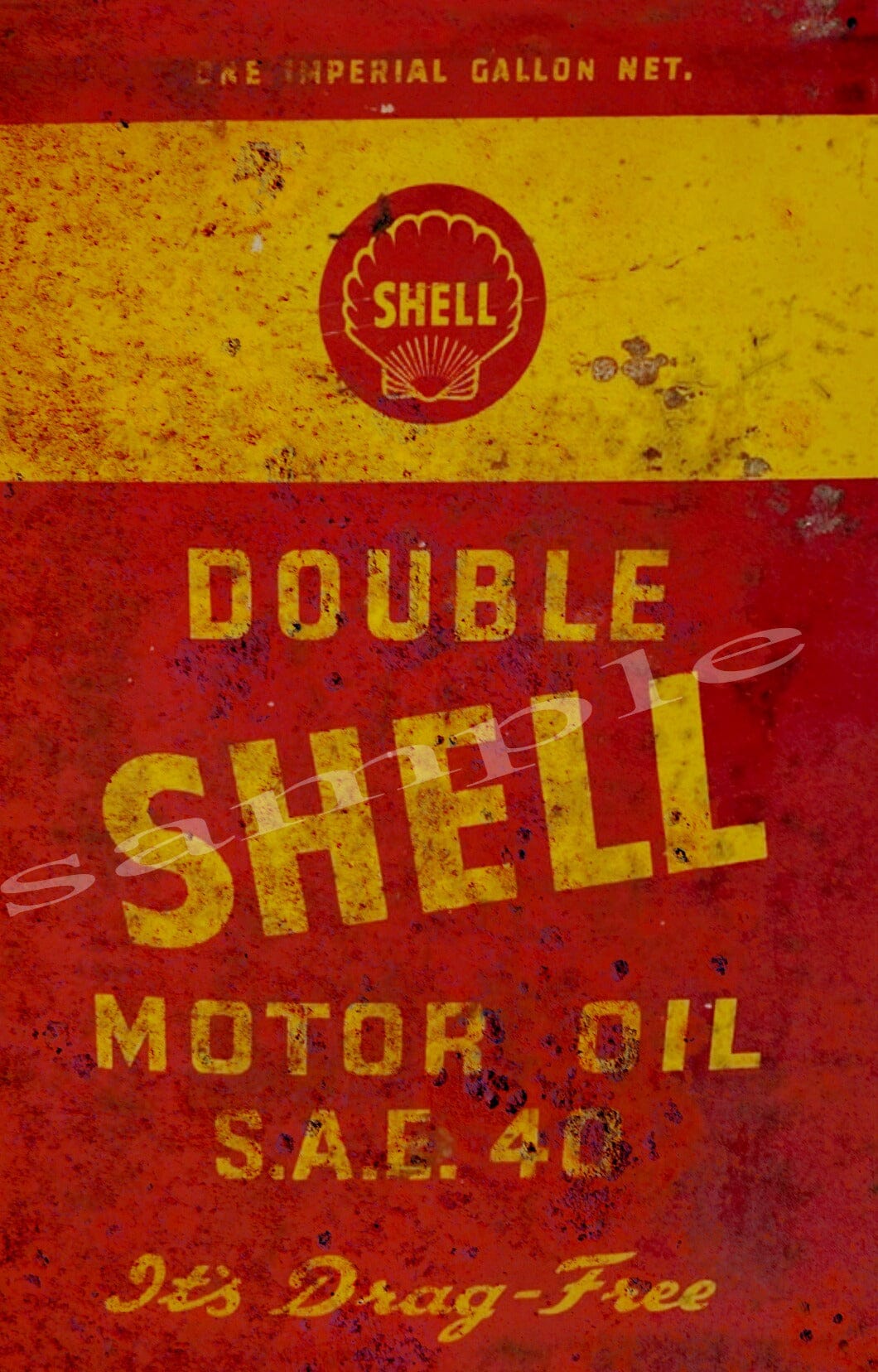 DOUBLE SHELL Retro/ Vintage Tin Metal Sign Man Cave, Wall Home Décor, Shed-Garage, and Bar