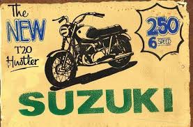 New Suzuki t20 metal sign 20 x 30 cm - Tin Sign Factory Australia
