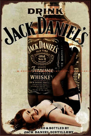 DRINK JACK DANIEL'S Vintage Retro Rustic Shed Garage Man Cave Metal Sign
