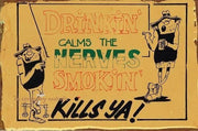 DRINKING CALMS THE NERVES Rustic Look Vintage Tin Metal Sign Man Cave, Shed-Garage, and Bar