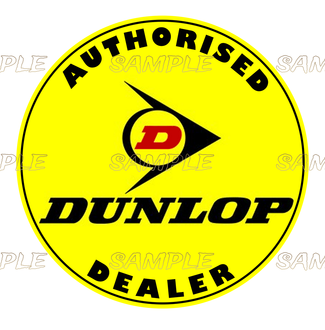 DUNLOP DEALER Retro/ Vintage Round Metal Sign Man Cave, Wall Home Décor, Shed-Garage, and Bar
