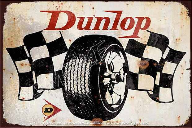 DUNLOP TYRE Retro/ Vintage Tin Metal Sign Man Cave, Wall Home Décor, Shed-Garage, and Bar