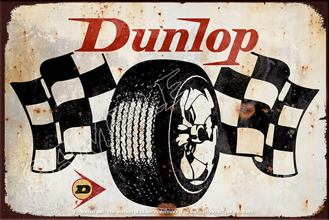 DUNLOP TYRE Retro/ Vintage Tin Metal Sign Man Cave, Wall Home Décor, Shed-Garage, and Bar
