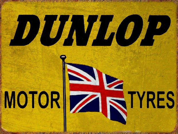 DUNLOP MOTOR TYRES Retro/Vintage Metal Plaque Sign Style Man Cave Garage