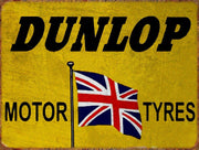 DUNLOP MOTOR TYRES Retro/Vintage Metal Plaque Sign Style Man Cave Garage