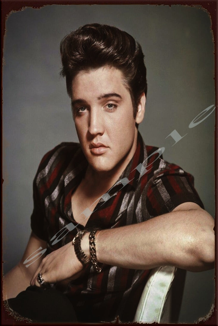 ELVIS PORTRAIT Retro/ Vintage Wall Home Décor, Shed-Garage and Bar Tin Metal Sign