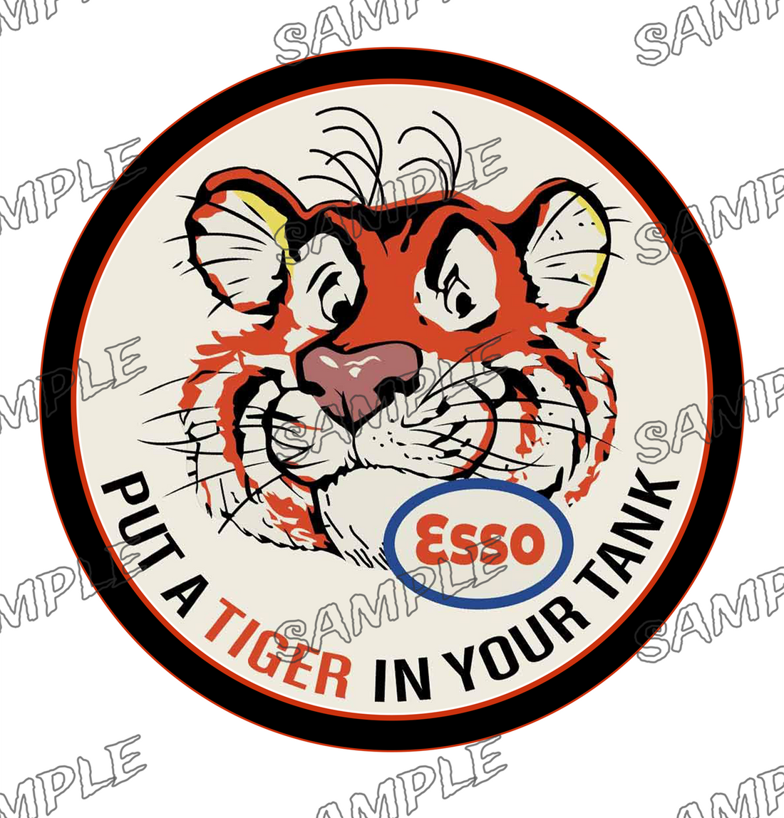 ESSO TANK 1 Retro/ Vintage Round Metal Sign Man Cave, Wall Home Décor, Shed-Garage, and Bar
