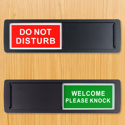2 Pieces Privacy Sign, Do Not Disturb Welcome Sign, Please Knock Sign, 7 X 2 Inch Do Not Disturb Sign for Office Home Conference, Slider Door Indicator Sign