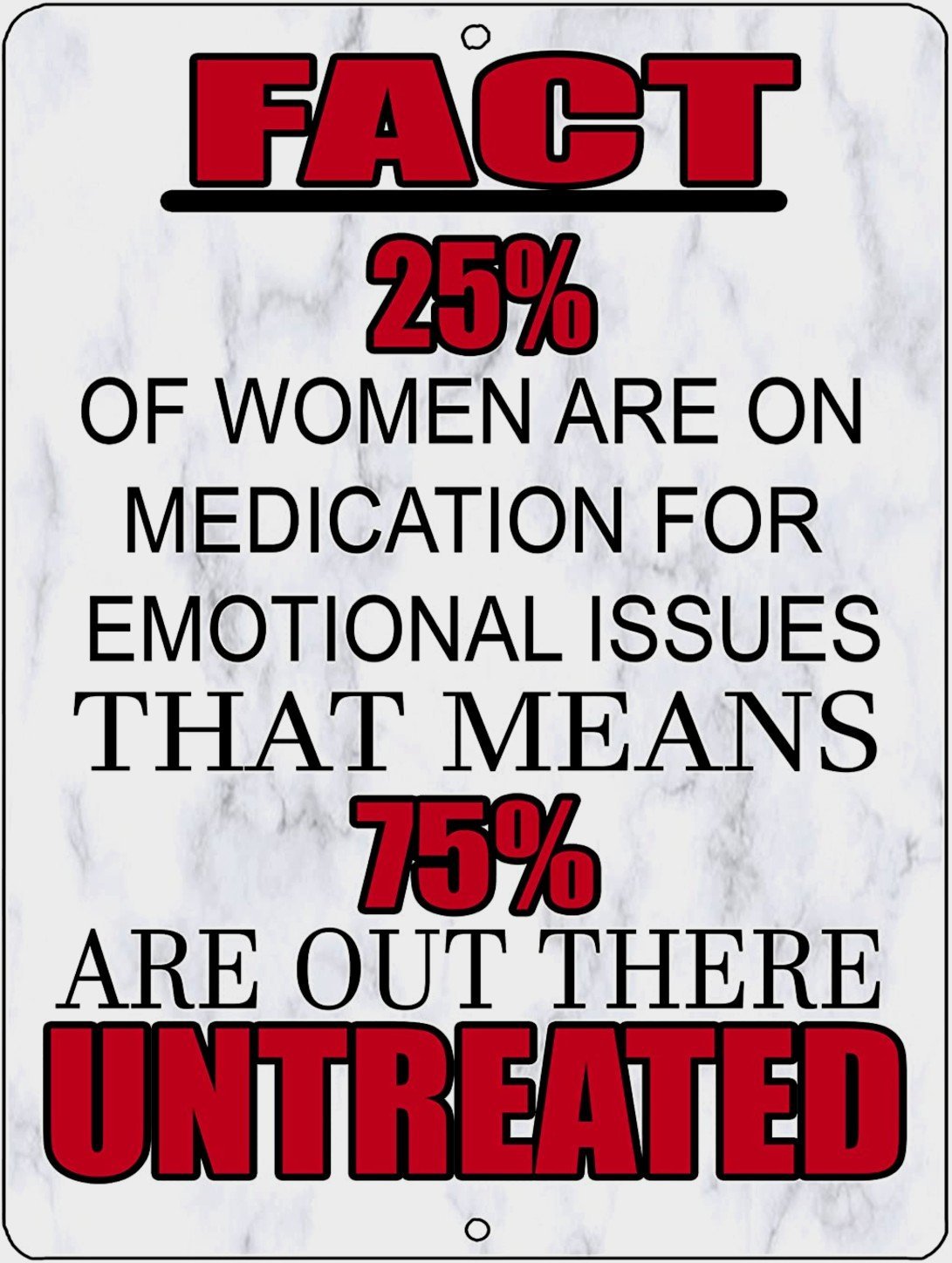 WOMEN UNTREATED ISSUES Retro/ Vintage Tin Metal Sign Man Cave, Wall Home Decor, Shed-Garage, and Bar