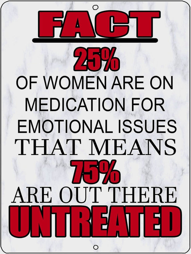 WOMEN UNTREATED ISSUES Retro/ Vintage Tin Metal Sign Man Cave, Wall Home Decor, Shed-Garage, and Bar