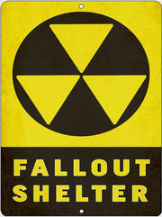 FALLOUT SHELTER Retro/Vintage Metal Plaque Sign Style Man Cave Garage Work Office