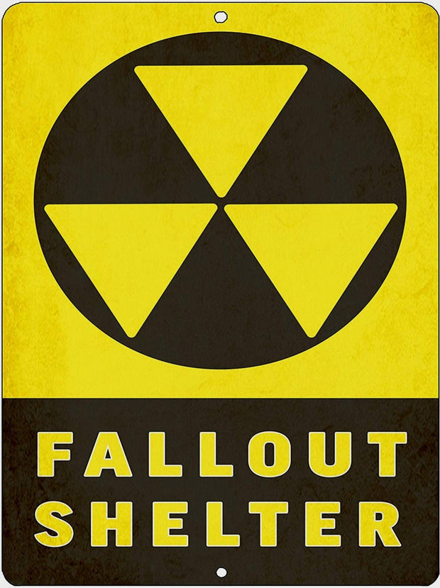 FALLOUT SHELTER Retro/Vintage Metal Plaque Sign Style Man Cave Garage Work Office