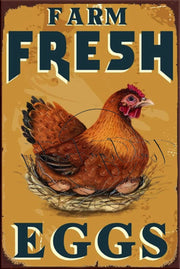 FARM EGGS Retro/ Vintage Tin Metal Sign, Wall Art Home Décor, Shed-Garage, and Bar