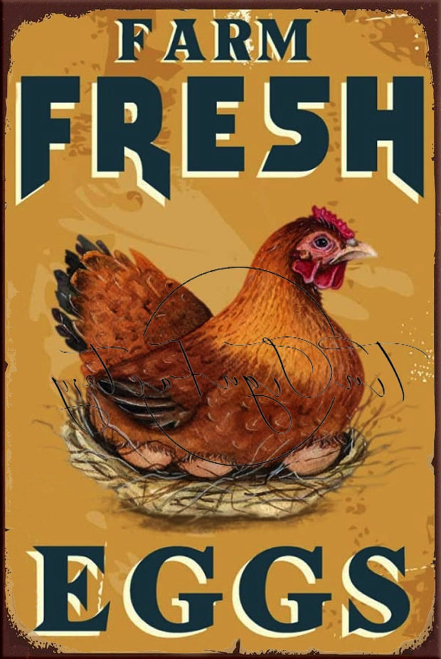 FARM EGGS Retro/ Vintage Tin Metal Sign, Wall Art Home Décor, Shed-Garage, and Bar