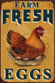 FARM EGGS Retro/ Vintage Tin Metal Sign, Wall Art Home Décor, Shed-Garage, and Bar