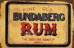 FINE OLD BUNDY RUM Rustic Look Vintage Tin Metal Sign Man Cave, Shed-Garage and Bar