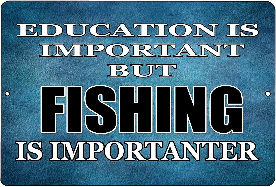 FISHING IS IMPORTANTER Funny Tin Metal Sign | Free Postage
