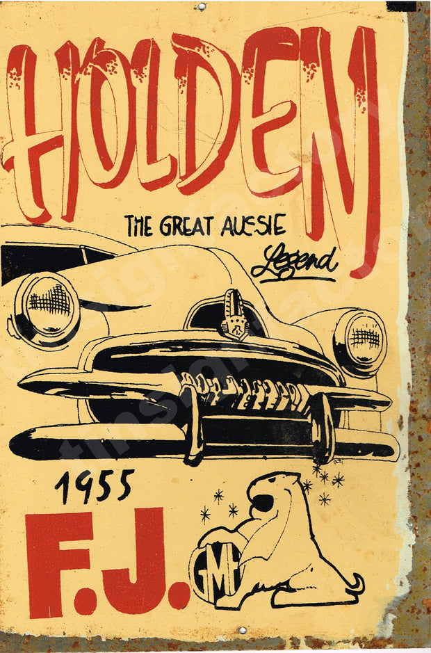 FJ Holden Legend Aussie made Rustic Look Vintage Tin Metal Sign Man Cave, Shed-Garage & Bar Sign metal sign