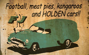 OLD FJ HOLDEN CAR Retro Rustic Look Vintage Tin Metal Sign Man Cave, Shed-Garage, and Bar