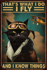FLY & KNOW THINGS Retro/ Vintage Tin Metal Sign Man Cave, Kitchen Décor, Shed-Garage, and Bar