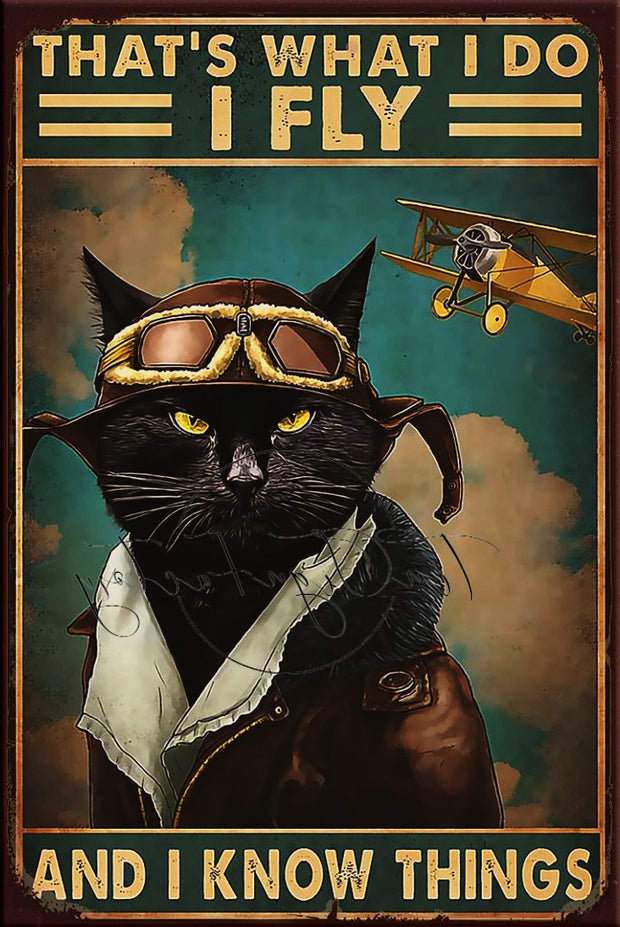 FLY & KNOW THINGS Retro/ Vintage Tin Metal Sign Man Cave, Kitchen Décor, Shed-Garage, and Bar