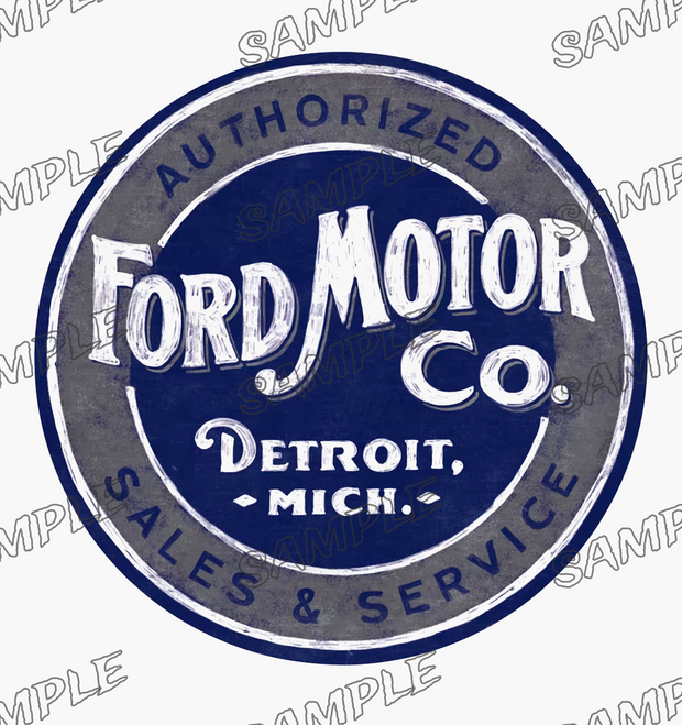 FORD MOTOR CO. Retro/ Vintage Round Metal Sign Man Cave, Wall Home Décor, Shed-Garage, and Bar