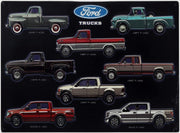 OPEN ROAD FORD TRUCKS COLLAGE Retro/ Vintage Tin Metal Sign Man Cave, Wall Home Decor, Shed-Garage, and Bar